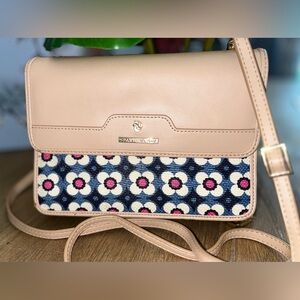 Spartina 449 Tan and Blue Crossbody Bag with Chic Design